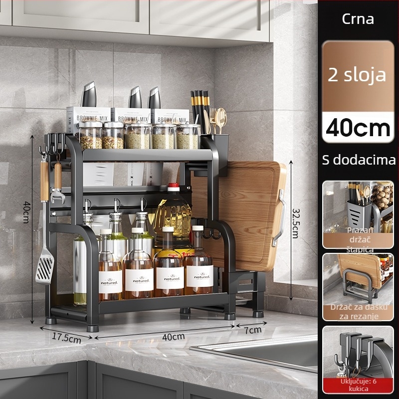 Police za začine u kuhinji, željezna konstrukcija, moderni minimalistički stil, instalacija bez bušenja, porijeklo Yongkang