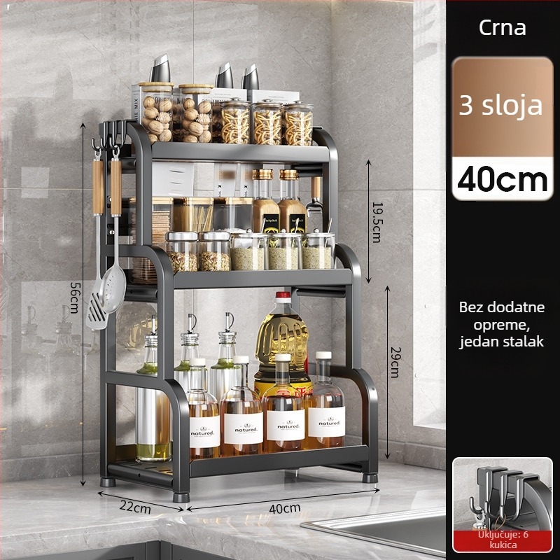 Police za začine u kuhinji, željezna konstrukcija, moderni minimalistički stil, instalacija bez bušenja, porijeklo Yongkang