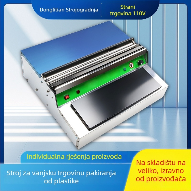 Poluautomatska vakuumska mašina za voće i povrće – 110V, s rezačem folije, pogodna za trgovačke centre i trgovine voćem i povrćem