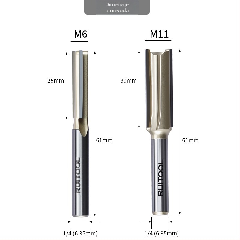 Ruitool trostruka ravna freza s canelacijskim nožem za drvo