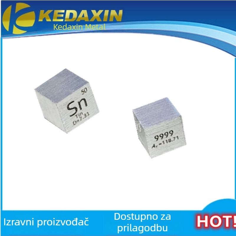 Ukras - Tin element kubični element, sadržaj tin 99,99%, težina 119 g, Kedaxin metal, Novi kineski stil