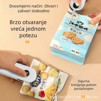 Prijenosni mini stroj za zavarivanje plastičnih vrećica, s otvaračem boca