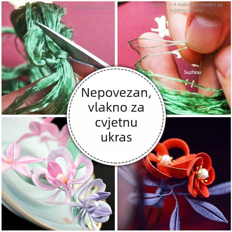 No. 88 baršunasta svila za izradu, nerotana, baršunasti završni sloj, za ručno šivanje. Značka: Famous Ancient Embroidery Art