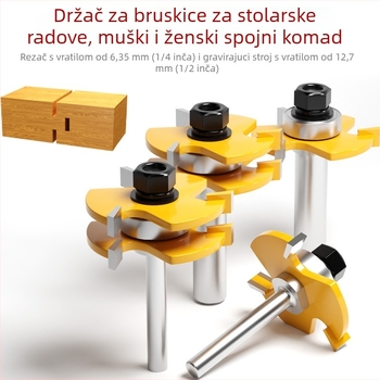 Faith freza za drvo, trozuba T-tip freza za mortise i tenon, za ploče i podove, set od 2 komada