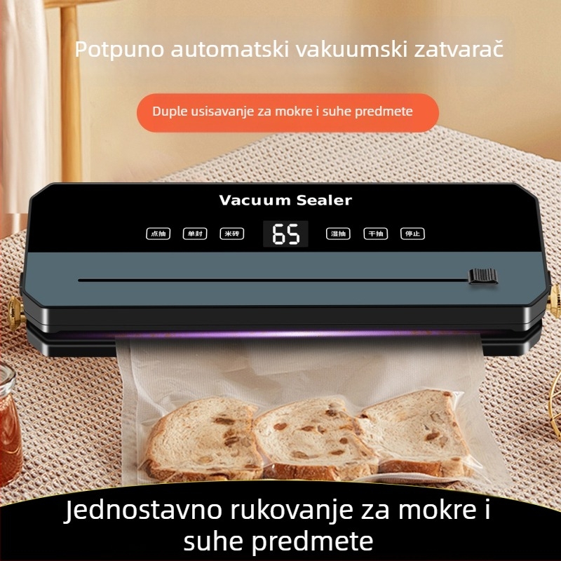 Stroj za vakuumsko zatvaranje s nožem, model B, ABS kućište; funkcije: vakuum i plastično zatvaranje; snaga 120W, napajanje 220V