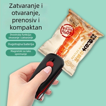 Mini zatvarač za vrećice s hranom, trostepeni kontrola temperature, ugrađena baterija, ABS plastika kućište, model YP-801