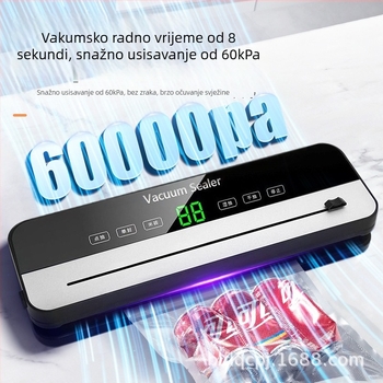 Vakuumska mašina za pakiranje s nožem, ABS kućište, 200 W, 220 V, kapacitet preko 2000 ml