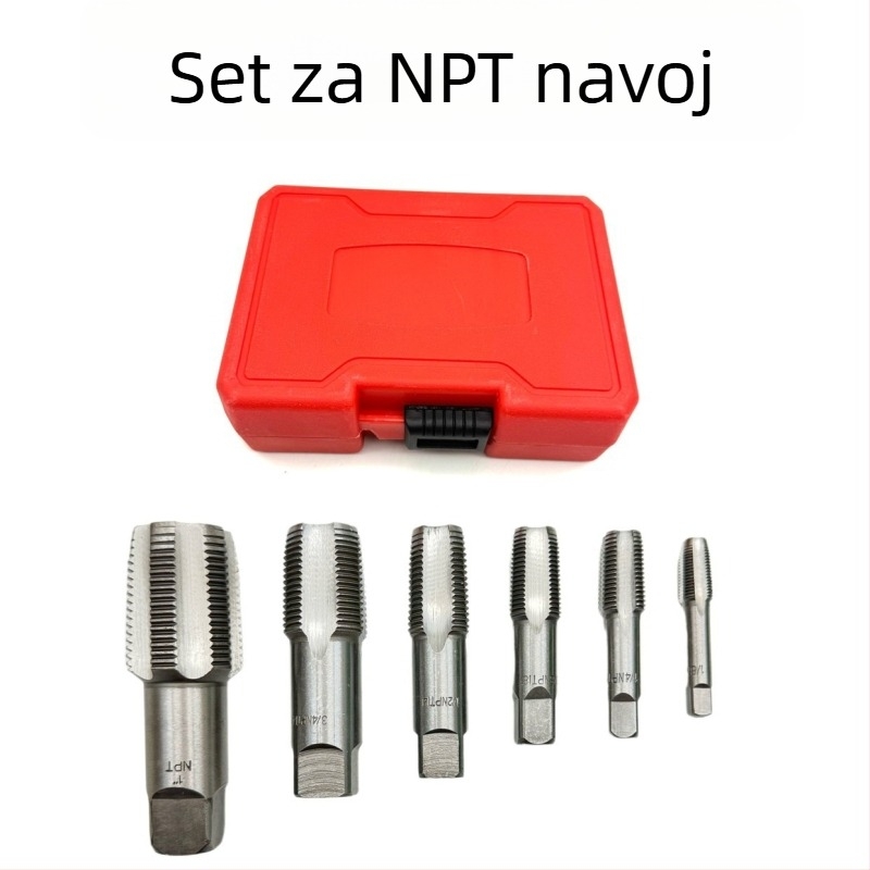 NPT set za popravak navoja cijevi, 5 ili 6-djelni set, bearing steel