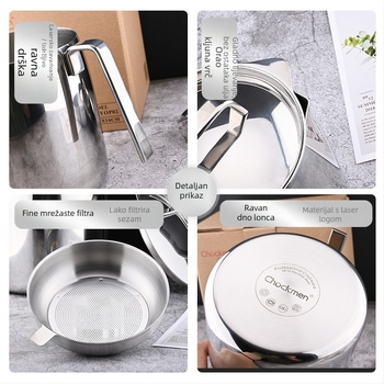 Posuda za ulje s poklopcem i mrežastim filtrom, 18/10 nehrđajući čelik, Earthworm