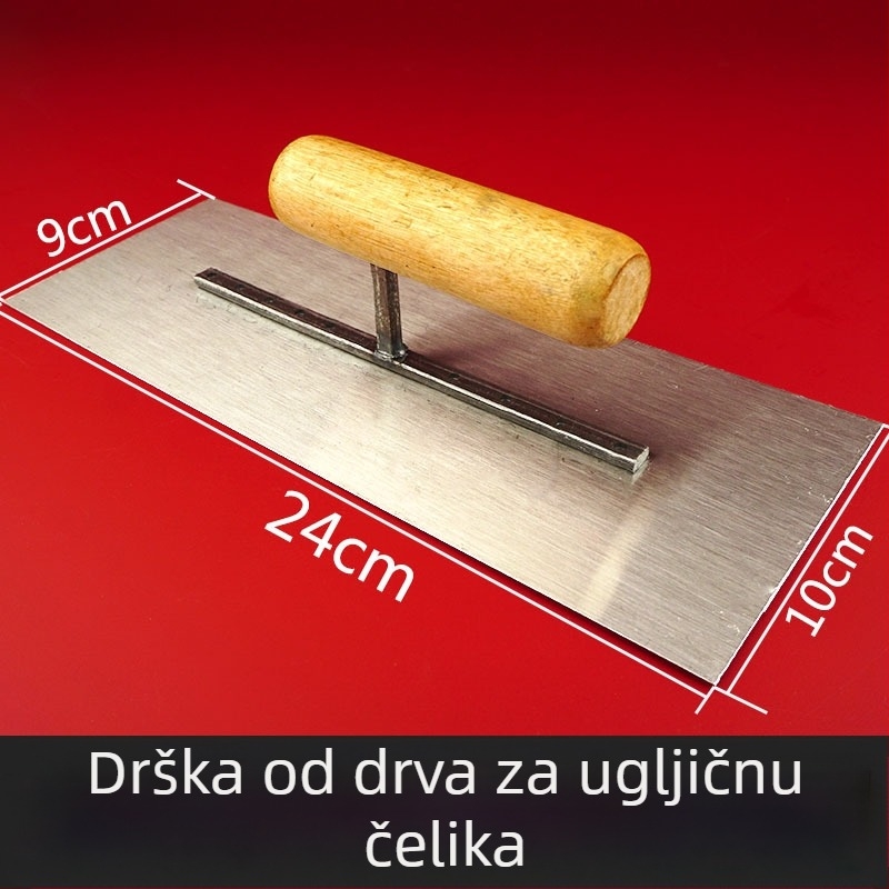 Špatula za malter s drškom od drveta, plosna oštrica od željeza, debljina 0,5 mm, za malteriranje i zidanje