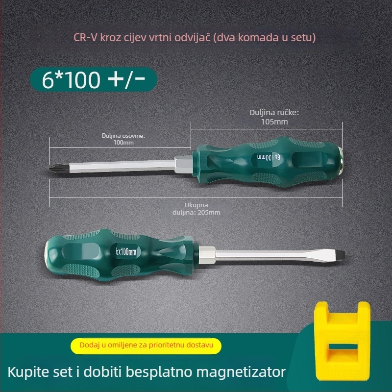 Set odvijača s magnetom i izolacijom, Cr-Mo čelik, 0,2 kg, uključuje Phillips, plosnati i Torx