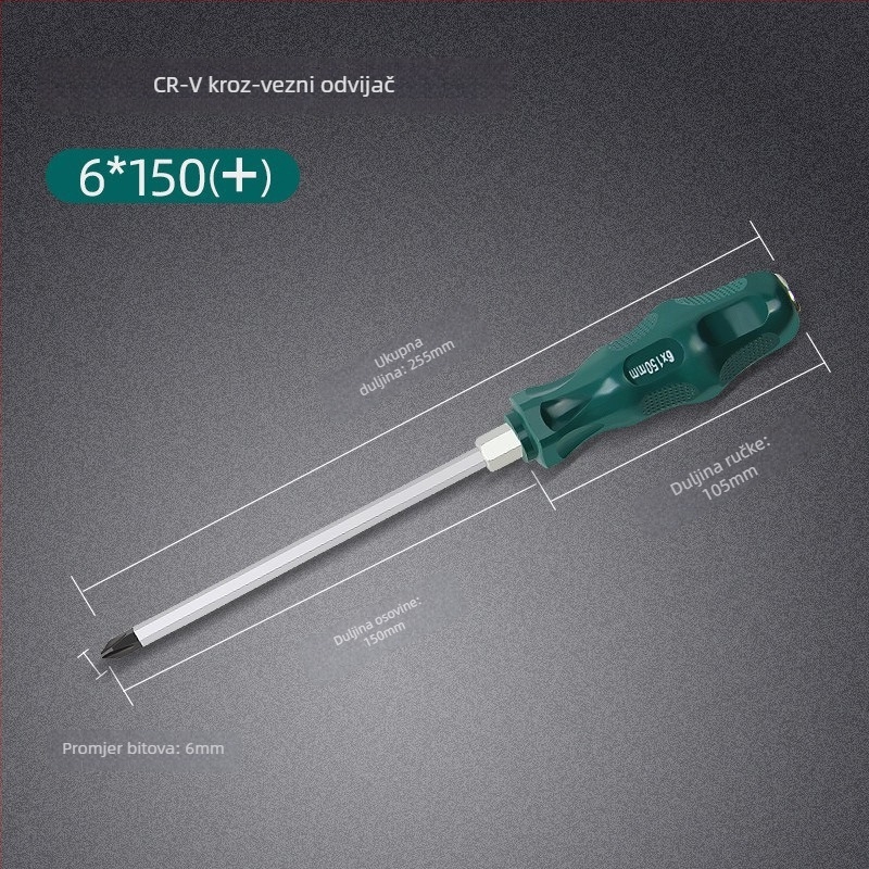 Set odvijača s magnetom i izolacijom, Cr-Mo čelik, 0,2 kg, uključuje Phillips, plosnati i Torx