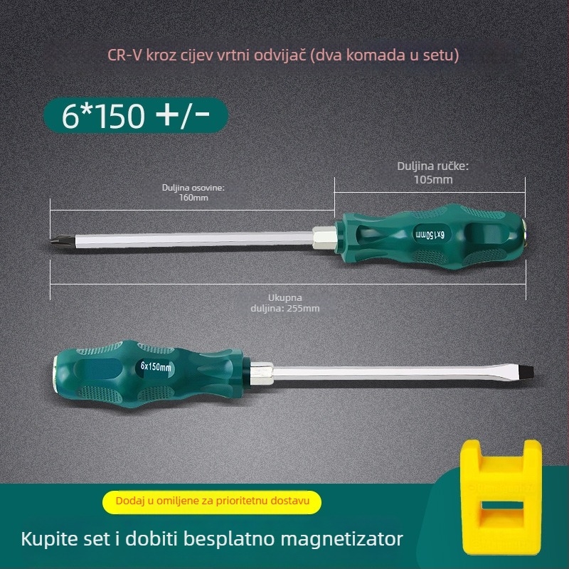 Set odvijača s magnetom i izolacijom, Cr-Mo čelik, 0,2 kg, uključuje Phillips, plosnati i Torx