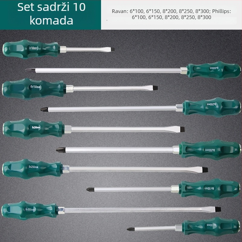 Set odvijača s magnetom i izolacijom, Cr-Mo čelik, 0,2 kg, uključuje Phillips, plosnati i Torx