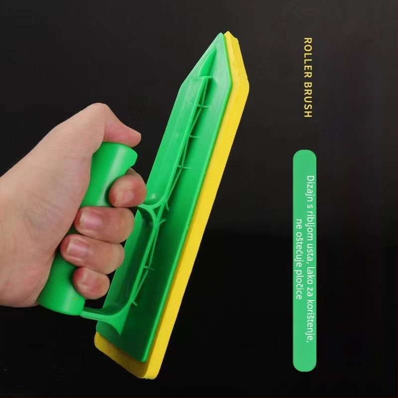 Nož za brtvljenje s spužvom za pritiskanje; baza od nikl-krom ligature; model: Caulking sponge push knife; funkcija: pritiskanje; namjena: fuge pločica