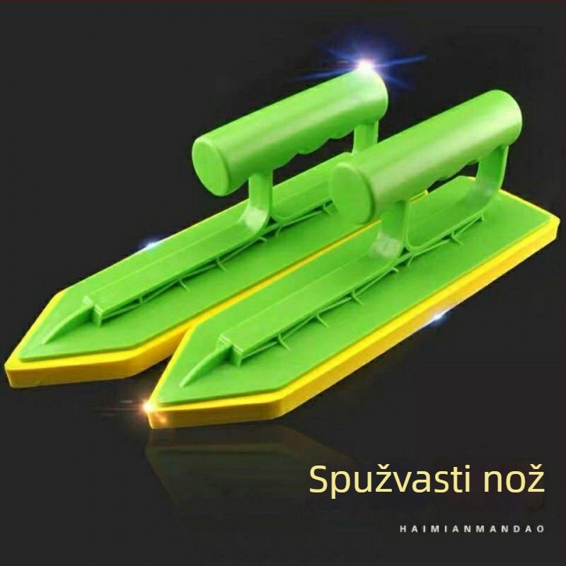 Nož za brtvljenje s spužvom za pritiskanje; baza od nikl-krom ligature; model: Caulking sponge push knife; funkcija: pritiskanje; namjena: fuge pločica