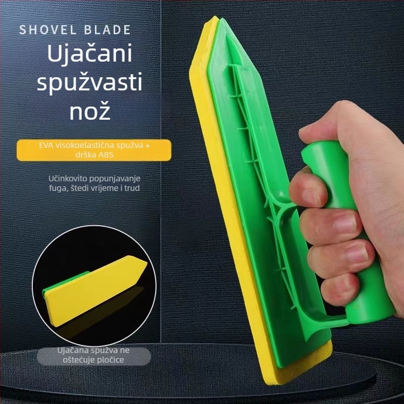 Nož za brtvljenje s spužvom za pritiskanje; baza od nikl-krom ligature; model: Caulking sponge push knife; funkcija: pritiskanje; namjena: fuge pločica