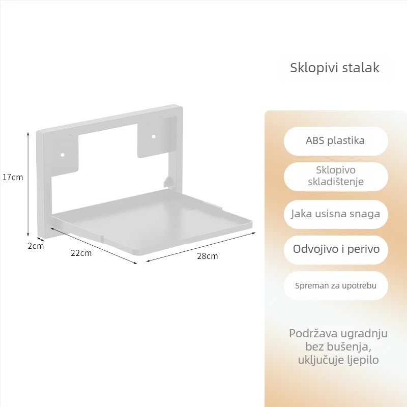 Sklopivi zidni kuhinjski stalak, višeslojna kutna polica za začine, zdjele i pribor.
