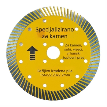 Diamantski rezni disk s utorima segmentima, Model 156, Marka Ji Rui, Podrijetlo Shijiazhuang, Proizvodni postupak: sinteriranje, Namijenjeno obradi betona