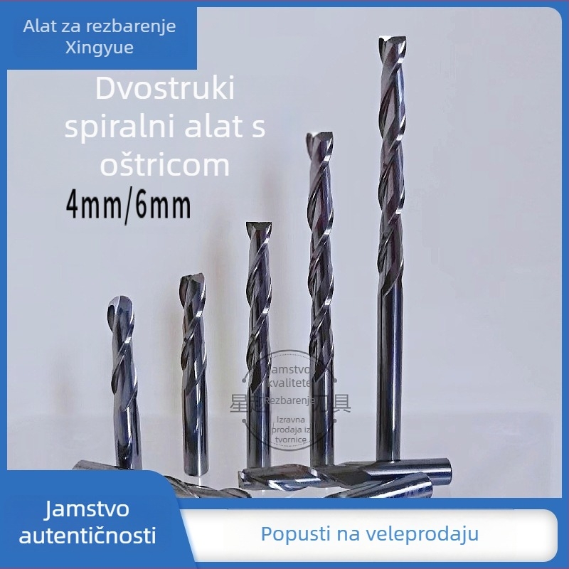 Dvostrano oštrena wolfram čeli plosnata freza, vretena 4–6 mm; promjer rezanja 4–6 mm; Maksimalna dubina rezanja 3–52 mm