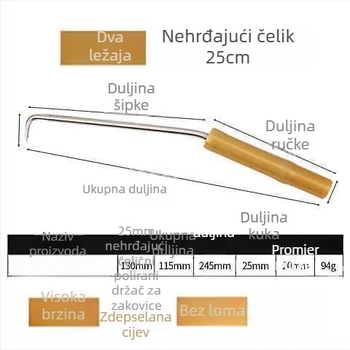 Kuka za armaturu od nehrđajućeg čelika, navojna kuka, dvostruko ležišta, za gradilište