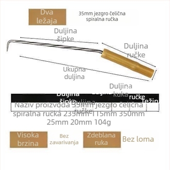 Kuka za armaturu od nehrđajućeg čelika, navojna kuka, dvostruko ležišta, za gradilište