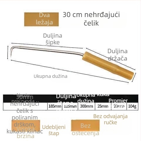 Kuka za pričvršćivanje armature s dvostrukim ležajevima, vijčana kuka, nehrđajući čelik, serija 3M – alat za gradilište