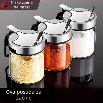 Set posuda za začine – staklene posude otporne na toplinu od borosilikatnog stakla, dozatori za tekuće začine, elegantno kuhinjsko skladištenje, prvoklasna kvaliteta