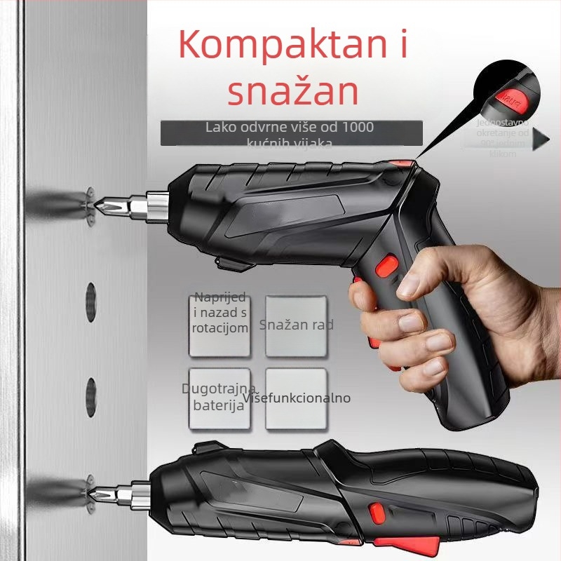 Električna odvijač s litijskom baterijom, punjiva, kompaktna i višefunkcionalna; hvataljka/čeljusti; za hardver; raspon napona 50–250 V AC/DC.