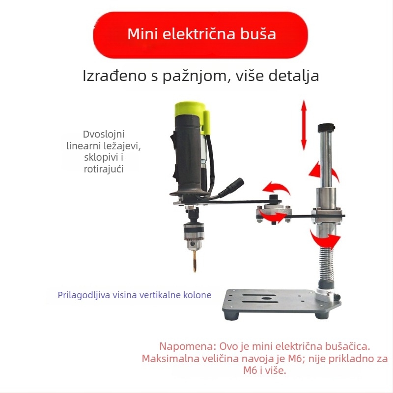 Prijenosna električna mašina za navoje, 22V, regulacija brzine, višenamjenska za metalne navoje