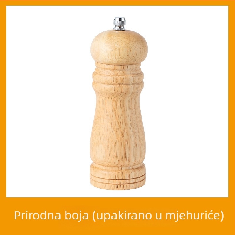 Set ručnog mljevenja papra i posuda za začine od hrastovog drveta, ručni, za čvrste začine, s otiskom logotipa i mogućnošću prilagodbe