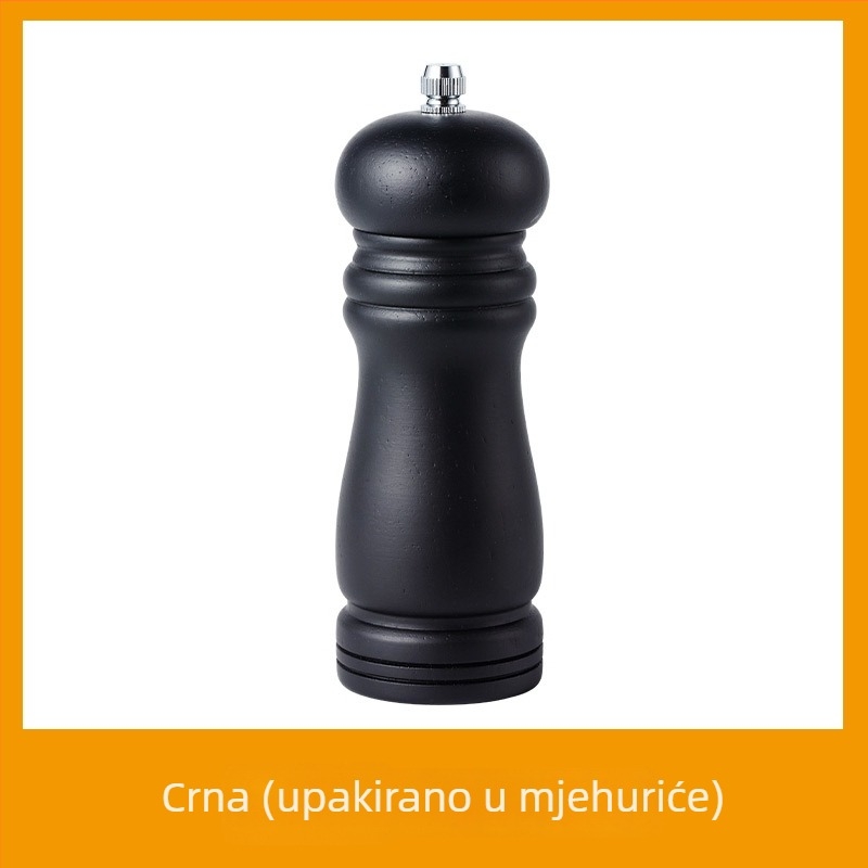 Set ručnog mljevenja papra i posuda za začine od hrastovog drveta, ručni, za čvrste začine, s otiskom logotipa i mogućnošću prilagodbe