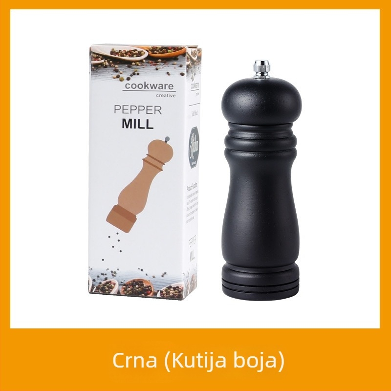 Set ručnog mljevenja papra i posuda za začine od hrastovog drveta, ručni, za čvrste začine, s otiskom logotipa i mogućnošću prilagodbe