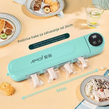 Vakuumska mašina za kućnu kuhinju – druga generacija, automatsko suho/mokro zatvaranje, vakuum i brtvljenje, dodirno upravljanje, 110W, 220V