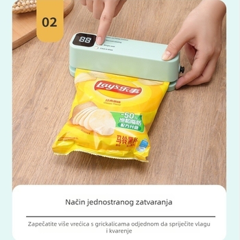 Mini vakuumska mašina za pakiranje hrane, bežična, potpuno automatska, za kućnu upotrebu, kompaktna i prijenosna za pakiranje i zatvaranje hrane