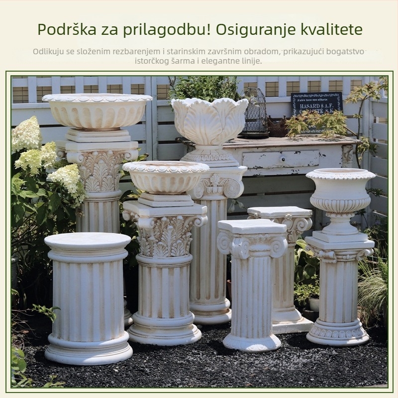Rimski stup ukras s podnožem za cvijeće – oksid magnezija, graviranje, šifra 1005