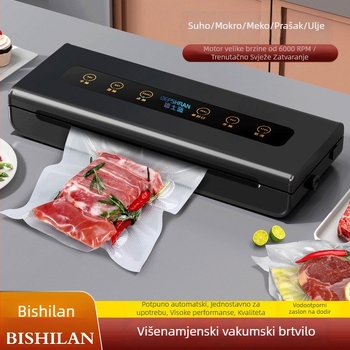 Automatska vakuumska mašina za pakiranje hrane s funkcijom vakuuma, 1000W, 220V, 50Hz, plastično kućište, napajanje preko utičnice