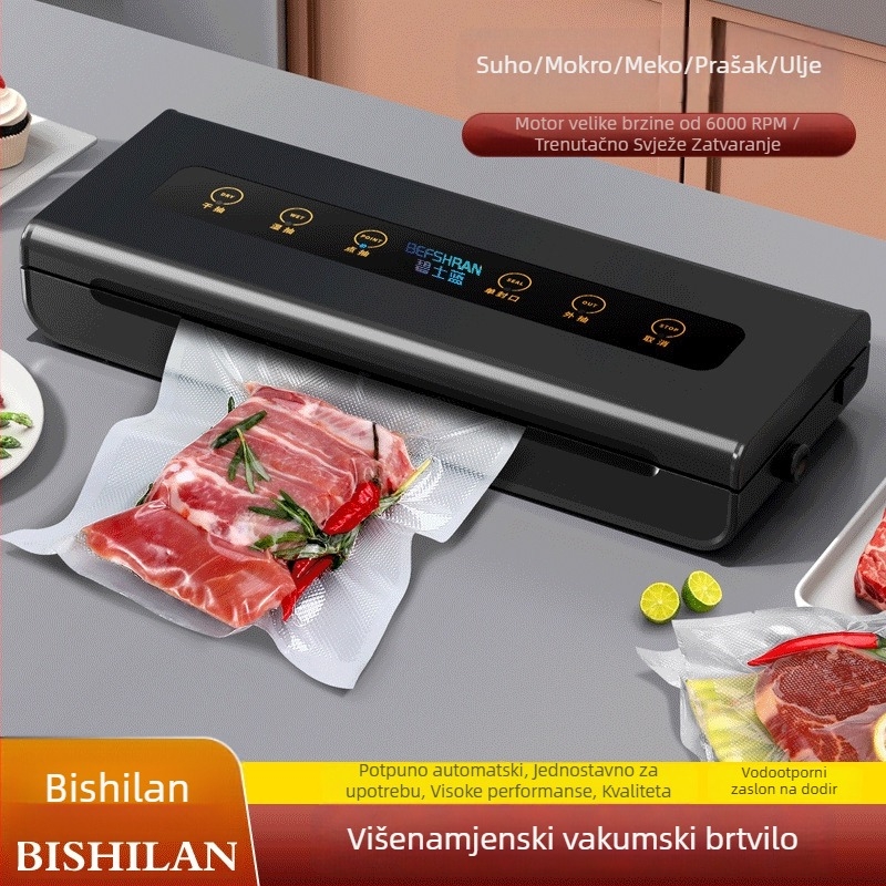 Automatska vakuumska mašina za pakiranje hrane s funkcijom vakuuma, 1000W, 220V, 50Hz, plastično kućište, napajanje preko utičnice