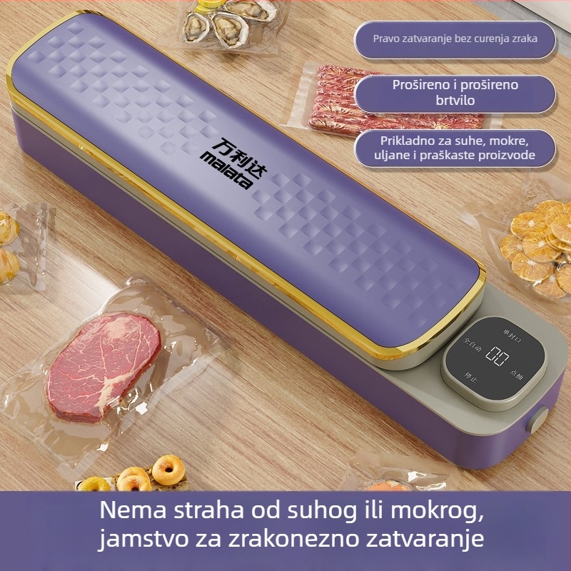 Vakuumski zatvarač s elektroničkom kontrolom temperature – mokro i suho pakiranje, kapacitet 500–1000 ml, ABS kućište, model DM-016