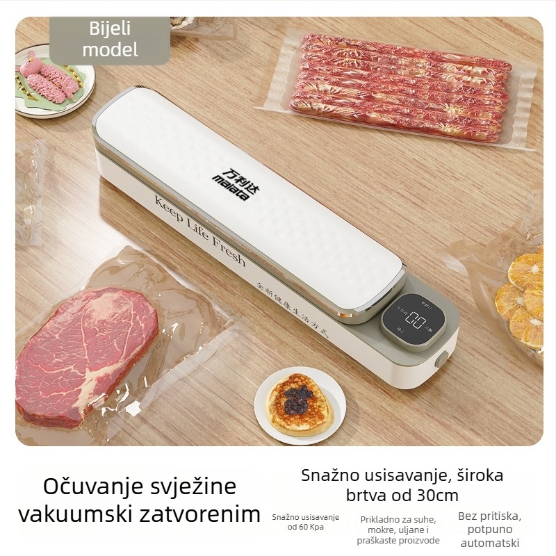Vakuumski zatvarač s elektroničkom kontrolom temperature – mokro i suho pakiranje, kapacitet 500–1000 ml, ABS kućište, model DM-016