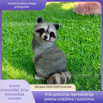 Rakun od smole – vrtna dekoracija za vanjsku upotrebu, pejzažni stil dvorišta