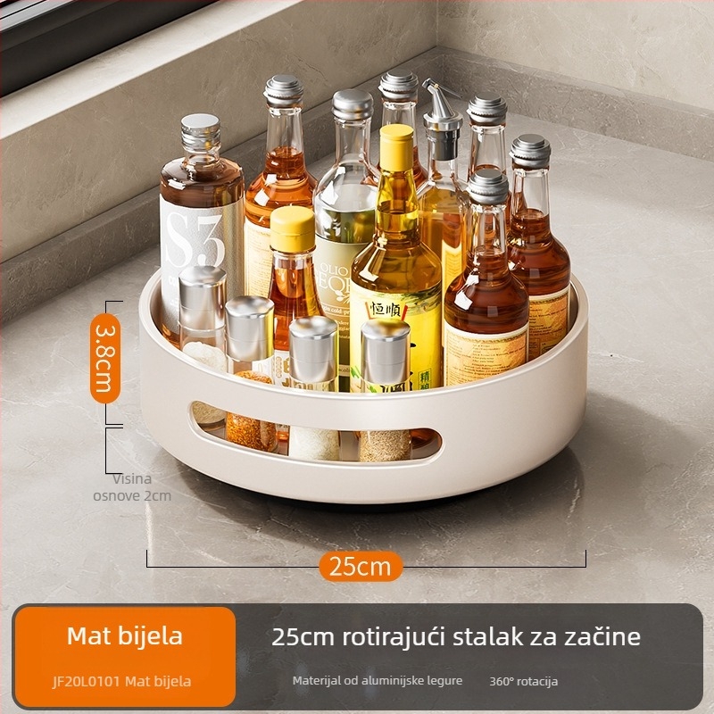 Cobbe/Cabei okretni držač začimba na kuhinjskom pultu – Space aluminij, za ulje, sol, umak i ocat