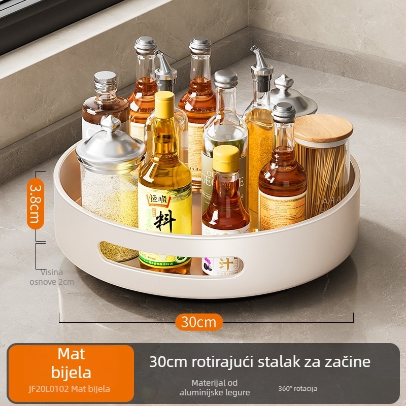 Cobbe/Cabei okretni držač začimba na kuhinjskom pultu – Space aluminij, za ulje, sol, umak i ocat