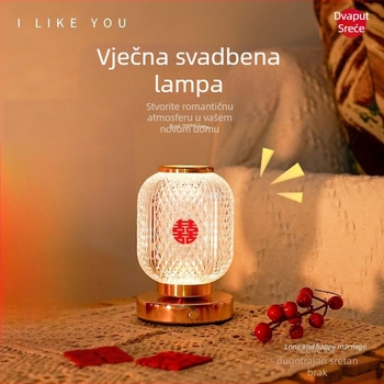 Asu svadbena noćna lampica, akrilno staklo, kineskog stila dekorativna stolna lampa za spavaću sobu, zanatski kod 16130103