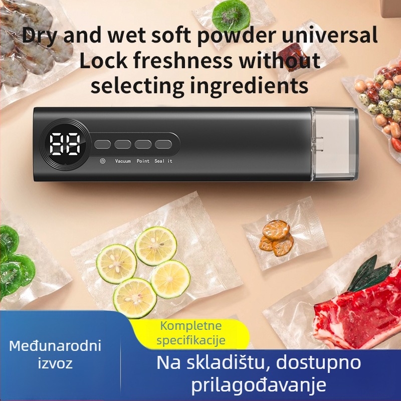 Mini bežični vakuumski aparat za pakiranje hrane, zidno postavljanje, USB punjenje, HB-521, 90W, 5V