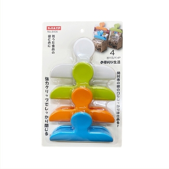 SJIAYP Zatvarač za vrećice s hranom, 4 kom., plastična, japanski stil, otporna na vlagu, prilagođeno logo i privatna etiketa