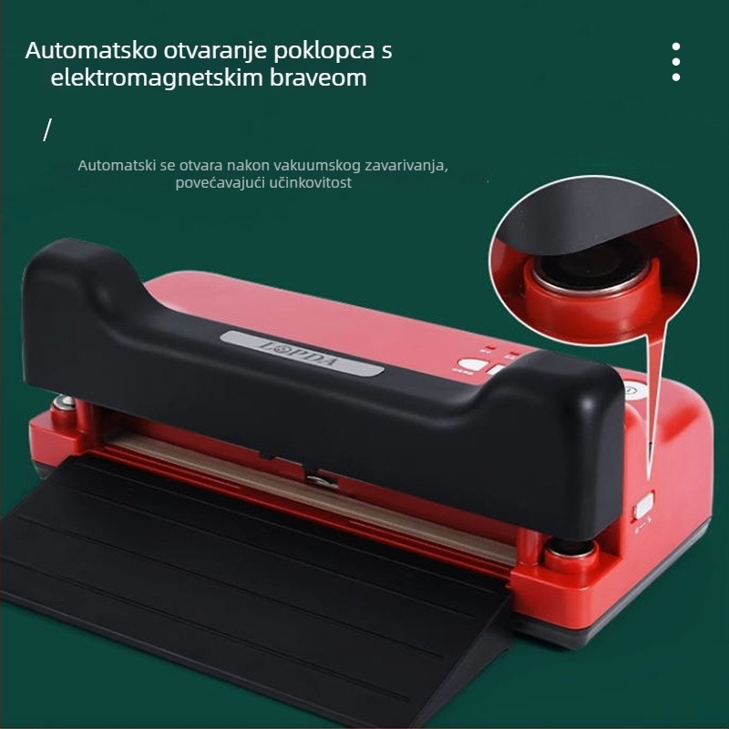Kompaktna kućna vakuumska mašina za suhe i mokre namirnice — vakuum i zatvaranje, model LPD2704, 150W, 220V, ABS/430 nehrđajući čelik