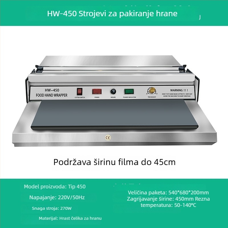 Nerđajući čelični ručni stroj za brtvljenje pakiranja za kutije i zdjele – kućna i tvornička upotreba