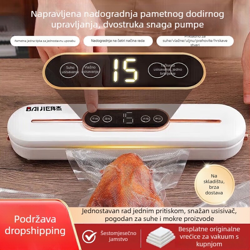 Stroj za vakuumsko pakiranje hrane – automatski, 90W, 110-220V, ABS kućište