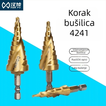 Han Ax 4241 Pagoda bušilica od visokou brzina čelika, stupčasti vrt, šesterokutni trn, konusna, za nehrđajući čelik